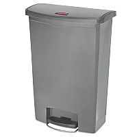 Streamline Resin Step-On Container, Front Step Style, 24 gal, Polyethylene, Gray (1883606)