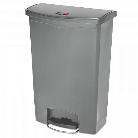 Streamline Resin Step-On Container, Front Step Style, 24 gal, Polyethylene, Gray (1883606)