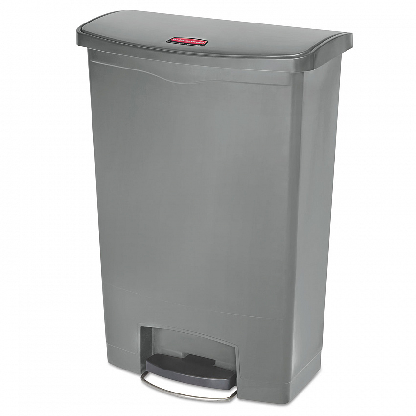 Streamline Resin Step-On Container, Front Step Style, 24 gal, Polyethylene, Gray (1883606)