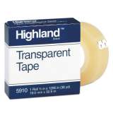 Highland Transparent Tape, 1" Core, 0.75" x 36 yds, Clear (5910341296)