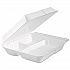 Foam Hinged Lid Container, 3 Compartments, 9.3 x 9.5 x 3, White, 100/Bag, 2 Bag/Carton (95HTPF3R)