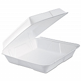 Foam Hinged Lid Container, Performer Perforated Lid, 9.3 x 9.5 x 3, White, 100/Bag, 2 Bag/Carton (95HTPF1R)