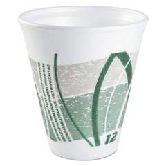 Dart Impulse Hot/cold Foam Drinking Cups, 12 Oz, White/green/gray, 1000/carton (12LX16E)