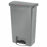 Slim Jim Streamline Resin Step-On Container, Front Step Style, 13 gal, Polyethylene, Gray (1883602)