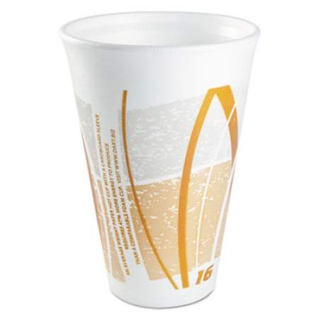 Dart Impulse Hot/cold Foam Drinking Cups, 16 Oz, White/orange/gray, 1000/carton (16LX16E)