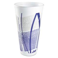 Dart Impulse Hot/cold Foam Drinking Cups, 20 Oz, White/blue/gray, 500/carton (20LX16E)