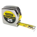 Stanley Powerlock II Power Return Rule, 1" x 25ft, Chrome/Yellow (33425)