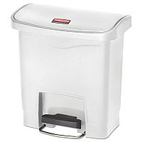Slim Jim Streamline Resin Step-On Container, Front Step Style, 4 gal, Polyethylene, White (1883554)