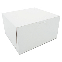 White One-Piece Non-Window Bakery Boxes, 9 x 9 x 5, White, Paper, 100/Carton (0965)