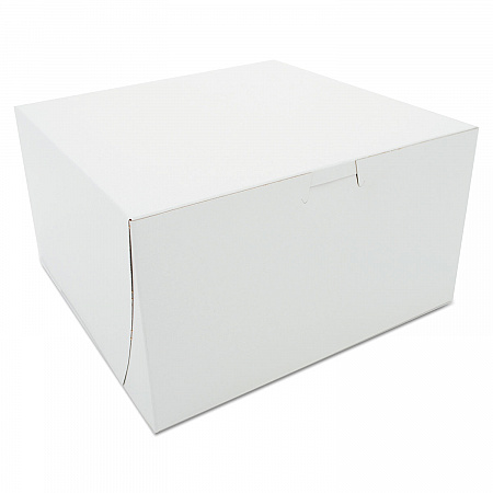 White One-Piece Non-Window Bakery Boxes, 9 x 9 x 5, White, Paper, 100/Carton (0965)