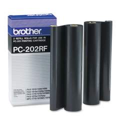 Brother PC-202RF Thermal Transfer Refill Roll, 450 Page-Yield, Black, 2/Pack