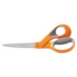 Fiskars Home and Office Scissors, 8" Long, 3.5" Cut Length, Orange/Gray Offset Handle (01009881)