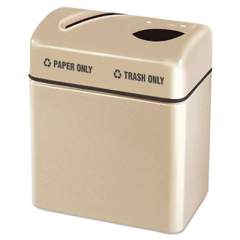 Rubbermaid Commercial TWO-SECTION FIBERGLASS RECYCLING CENTER, PAPER/REFUSE, 32 GAL, BEIGE (R2416TPPLALM)