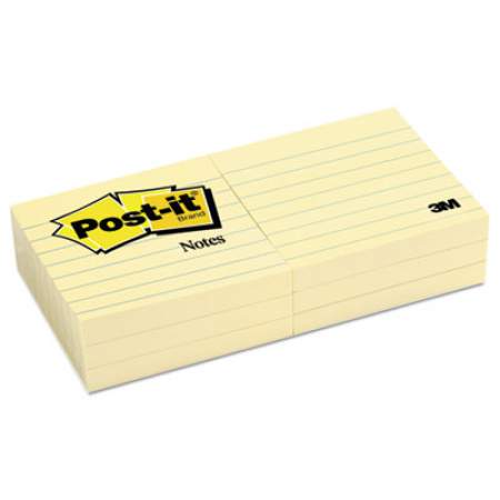 Post-it Notes Original Pads in Canary Yellow, 3 x 3, Lined, 100-Sheet, 6/Pack (6306PK)