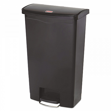 Slim Jim Streamline Resin Step-On Container, Front Step Style, 18 gal, Polyethylene, Black (1883613)