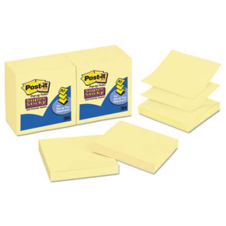 Post-it Pop-up Notes Super Sticky Pop-up 3 x 3 Note Refill, Canary Yellow, 90 Notes/Pad, 12 Pads/Pack (R33012SSCY)