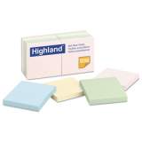 Highland Self-Stick Notes, 3 x 3, Assorted Pastel, 100-Sheet, 12/Pack (6549A)