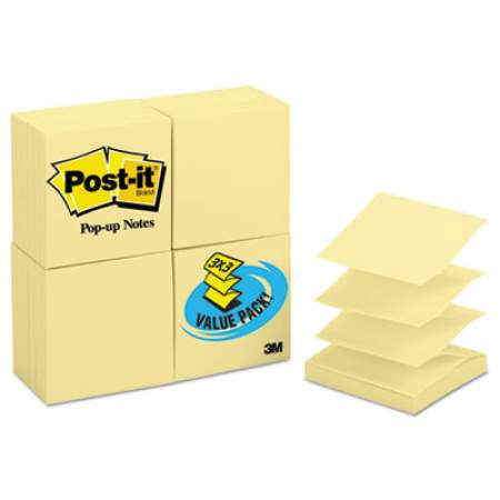 Post-it Pop-up Notes Original Canary Yellow Pop-Up Refill, 3 x 3, 100-Sheet, 24/Pack (R33024VAD)