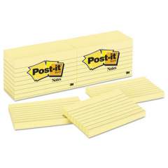 Post-it Notes Original Pads in Canary Yellow, 3 x 5, Lined, 100-Sheet, 12/Pack (635YW)
