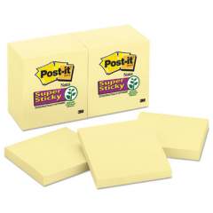 Post-it Notes Super Sticky Canary Yellow Note Pads, 3 x 3, 90-Sheet, 12/Pack (65412SSCY)