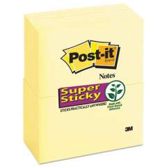 Post-it Notes Super Sticky Canary Yellow Note Pads, 3 x 5, 90-Sheet, 12/Pack (65512SSCY)