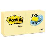 Post-it Notes Original Pads in Canary Yellow, 3 x 5, 90-Sheet, 24/Pack (65524VADB)