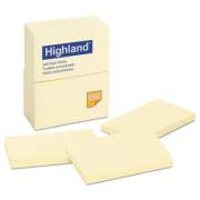 Highland Self-Stick Notes, 3 x 5, Yellow, 100-Sheet, 12/Pack (6559YW)