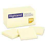 Highland Self-Stick Notes, 3 x 3, Yellow, 100-Sheet, 18/Pack (654918PK)