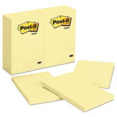Post-it Notes Original Pads in Canary Yellow, 4 x 6, 100-Sheet, 12/Pack (659YW)
