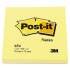 Post-it Notes Original Pads in Canary Yellow, 3 x 3, 100-Sheet, 12/Pack (654YW)