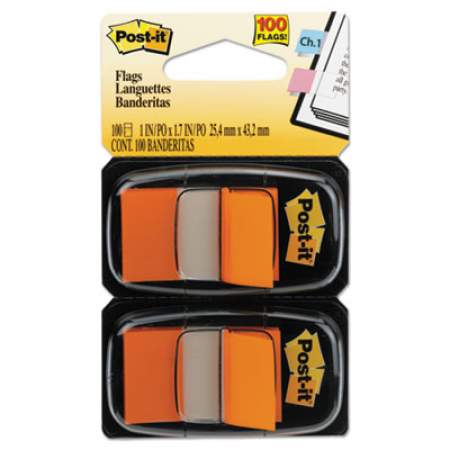 Post-it Flags Standard Page Flags in Dispenser, Orange, 100 Flags/Dispenser (680OE2)