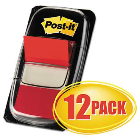 Post-it Flags Marking Page Flags in Dispensers, Red, 50 Flags/Dispenser, 12 Dispensers/Pack (680RD12)