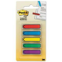 Post-it Flags Arrow 1/2" Page Flags, Blue/Green/Purple/Red/Yellow, 20/Color, 100/Pack (684ARR1)