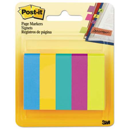 Post-it Page Flag Markers, Assorted Colors,100 Flags/Pad, 5 Pads/Pack (6705AU)