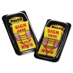 Post-it Flags Arrow Message 1" Page Flags, "Sign Here", Yellow, 2 50-Flag Dispensers/Pack (680SH2)