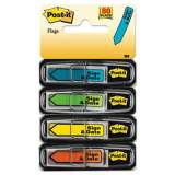 Post-it Flags Arrow Message 1/2" Page Flags, Sign and Date, 4 Primary Colors, 20/Dispenser, 4 Dispensers/Pack (684SD)