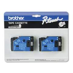 Brother P-Touch TC Tape Cartridges for P-Touch Labelers, 0.47" x 25.2 ft, Black on Clear, 2/Pack (TC10)