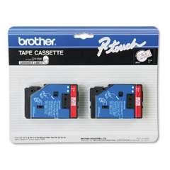 Brother P-Touch TC Tape Cartridges for P-Touch Labelers, 0.47" x 25.2 ft, Red on Clear, 2/Pack (TC11)