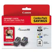 Canon 0615B009 (PG-40/CL-41) ChromaLife100+ Ink/Paper Combo, Black/Tri-Color
