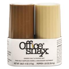 Office Snax Condiment Set, 4 oz Salt, 1.5 oz Pepper, Two-Shaker Set (00057)