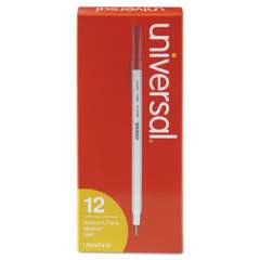 Universal Ballpoint Pen, Stick, Medium 1 mm, Red Ink, Gray Barrel, Dozen (27412)