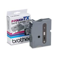 Brother P-Touch TX Tape Cartridge for PT-8000, PT-PC, PT-30/35, 1" x 50 ft, Black on Clear (TX1511)