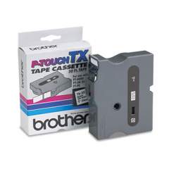 Brother P-Touch TX Tape Cartridge for PT-8000, PT-PC, PT-30/35, 1" x 50 ft, Black on White (TX2511)