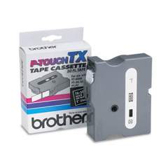 Brother P-Touch TX Tape Cartridge for PT-8000, PT-PC, PT-30/35, 0.94" x 50 ft, White on Black (TX3551)