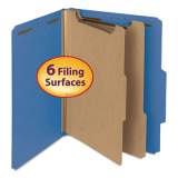 Smead 100% Recycled Pressboard Classification Folders, 2 Dividers, Letter Size, Dark Blue, 10/Box (14062)