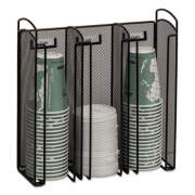 Safco Onyx Breakroom Organizers, 3Compartments, 12.75x4.5x13.25, Steel Mesh, Black (3292BL)