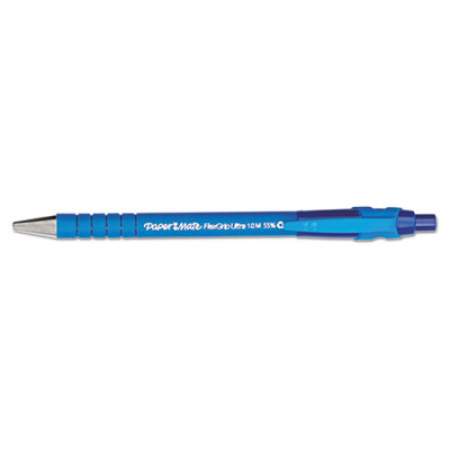 Paper Mate FlexGrip Ultra Ballpoint Pen, Retractable, Medium 1 mm, Blue Ink, Blue Barrel, Dozen (9510131)