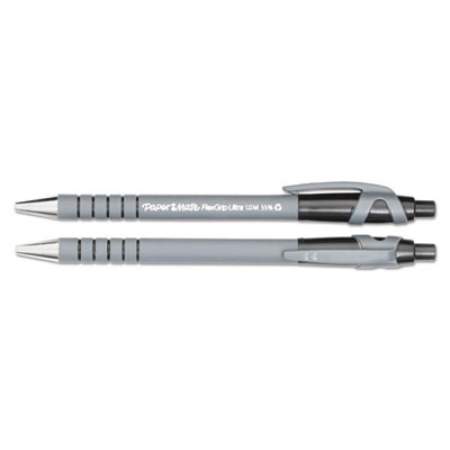 Paper Mate FlexGrip Ultra Ballpoint Pen, Retractable, Medium 1 mm, Black Ink, Black/Gray Barrel, Dozen (9530131)
