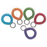 SteelMaster Wrist Coil with Key Ring, Assorted, 10/Box (20145AP47)