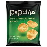 popchips POTATO CHIPS, SOUR CREAM AND ONION FLAVOR, 0.8 OZ BAG, 24/CARTON (77700)